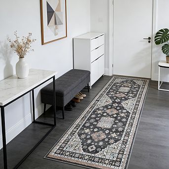 Area Rug Low Pile Foldable Rug Machine Washable Non Slip Soft Carpet for Living Room Kitchen