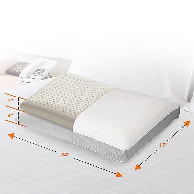 Cheer Collection Dual Sided Memory Foam Sleeping Pillow with Cooling Layers and Washable Cover