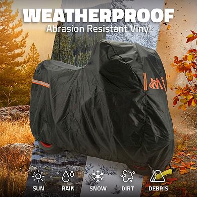 Mockins 91"x49"x39" Heavy Duty 250g PVC Motorcycle Cover with Cotton Lining