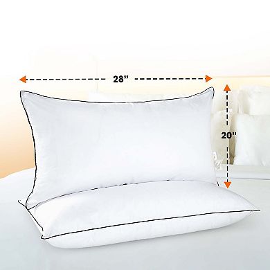 Cheer Collection Set of 2 Adjustable Layer Pillows with Removable Gel Fiber Inserts