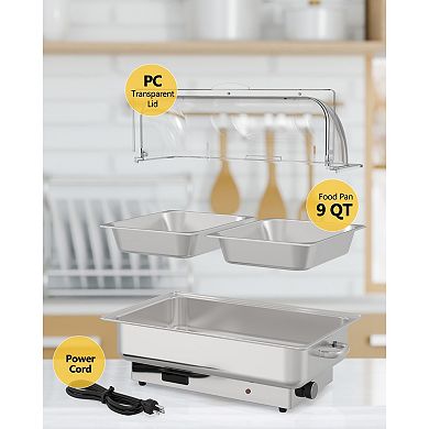 Chafing Dish Electric Buffet Set, 9 QT Stainless Steel Food Servers and Warmers