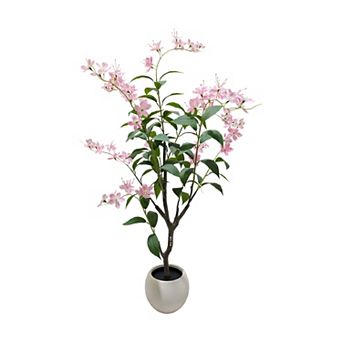 4Ft/5Ft/6Ft Potted Jasmine Tree, 3D Realistic UV-Resistant Artificial Plant, Suitable for Indoor