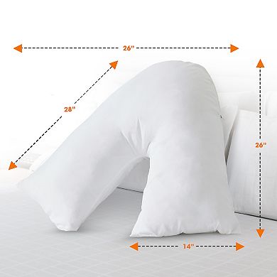 Cheer Collection V Shaped Kapok Fiber Body Pillow with Washable Cover for Full Body Comfort