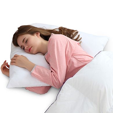 Cheer Collection V Shaped Kapok Fiber Body Pillow with Washable Cover for Full Body Comfort