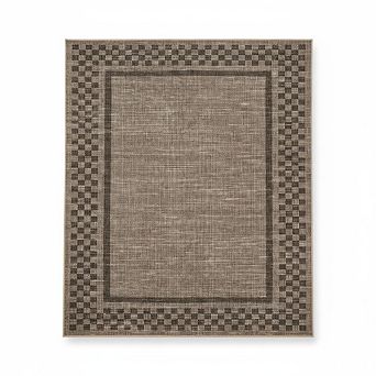 Washable Area Rug，Modern Checkerboard Design with Border, Non-Shedding & Non-Slip