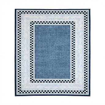 Modern Checkered Washable Rug, No Slip Low-Pile Rug for Living Room Bedroom Dining Room