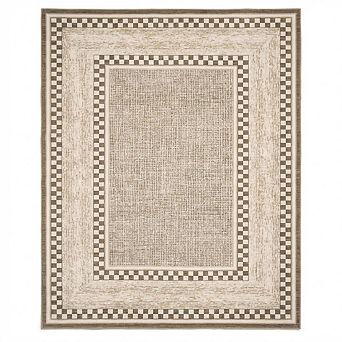 Modern Checkered Washable Rug, No Slip Low-Pile Rug for Living Room Bedroom Dining Room