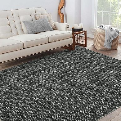 Washable Printed Rugs，Distressed Modern Abstract Braided Pattern Area Rug