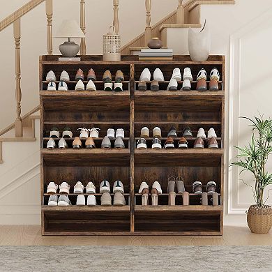 Shoe Cabinet with 6 Flip Drawers, Hidden Shoe Rack w/ Adjustable Shelf, Shoe Organizer for Entryway