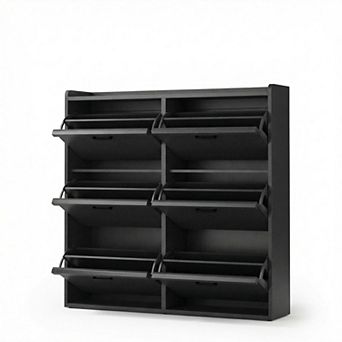 Shoe Cabinet with 6 Flip Drawers, Hidden Shoe Rack w/ Adjustable Shelf, Shoe Organizer for Entryway