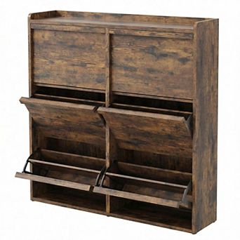 Shoe Cabinet with 6 Flip Drawers, Hidden Shoe Rack w/ Adjustable Shelf, Shoe Organizer for Entryway