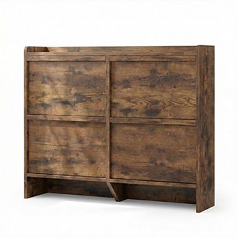 Shoe Cabinet with 4 Flip Drawers, Hidden Shoe Rack w/ Adjustable Shelf, Shoe Organizer for Entryway