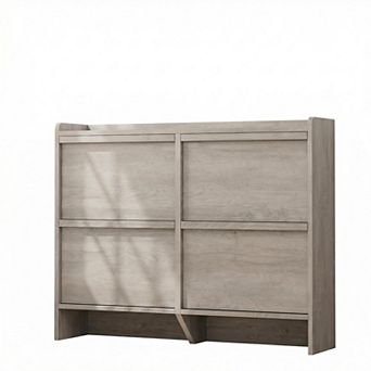 Shoe Cabinet with 4 Flip Drawers, Hidden Shoe Rack w/ Adjustable Shelf, Shoe Organizer for Entryway