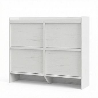 Shoe Cabinet with 4 Flip Drawers, Hidden Shoe Rack w/ Adjustable Shelf, Shoe Organizer for Entryway