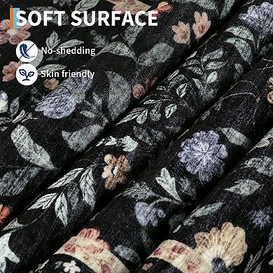 Washable Runner Rug, Soft Vintage Floral Bedside Rug for Entryway, Hallway, Kitchen, Low Pile