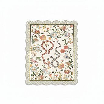 Modern Floral Living Room Rug,Soft Non Slip,Low Pile,Stain Resistant,Washable