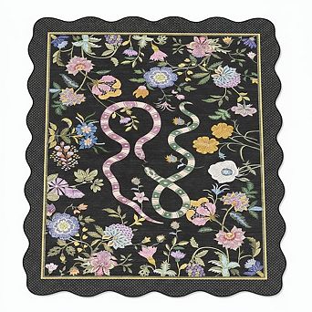 Modern Floral Living Room Rug,Soft Non Slip,Low Pile,Stain Resistant,Washable