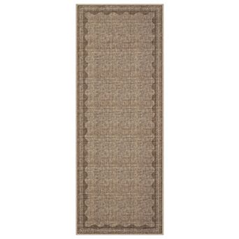 Modern Bordered Washable Area Rug, Wave-Pattern Non-Slip, Low Pile, Foldable, Stain-Resistant