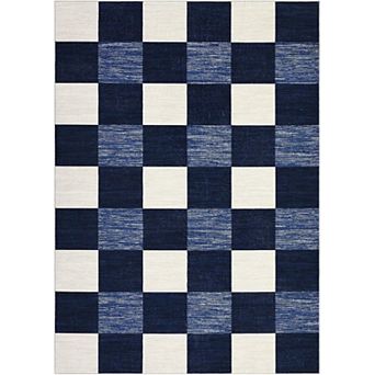 Modern Plaid Area Rug, Minimalist Thin Carpet for Living Room Bedroom Entryway Office