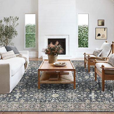 Vintage Washable Rug for Living Room Bedroom Dining Room
