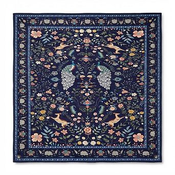 Peacock Floral Runner Rug, Washable Non Slip for Hallway Kitchen Nursery