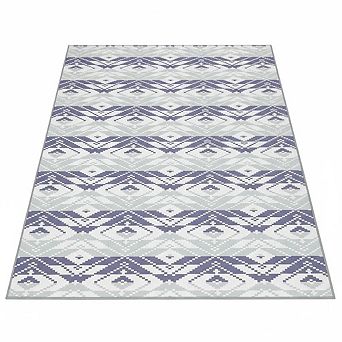Moroccan Indoor Outdoor Rug, Washable Non Slip for RV Camping Porch Backyard