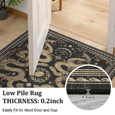 Washable Snake Area Rug, Non-Slip Stain-Resistant Carpet for Home