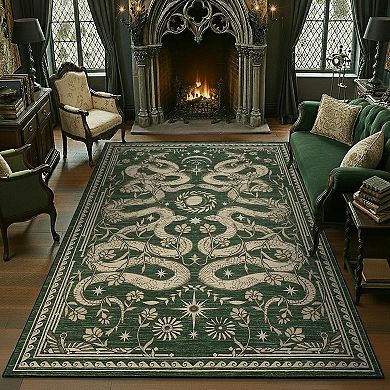 Washable Snake Area Rug, Non-Slip Stain-Resistant Carpet for Home