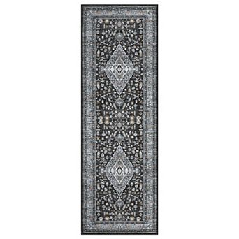 Washable Vintage Area Rugs, Non-Slip, Low Pile, Floor Mats for Bedroom, Hallway, Kitchen, Bathroom