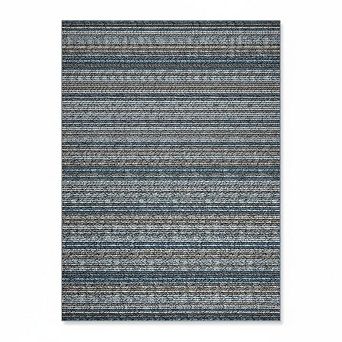 Modern Dinning Room Stripe Printed Area Rug Non Shedding Low Pile Carpet