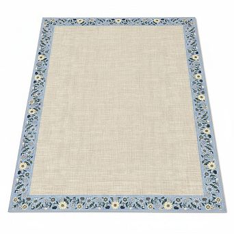 Floral Washable Rug with Non Slip TPR Backing, Soft Non Shedding Low Pile Carpet