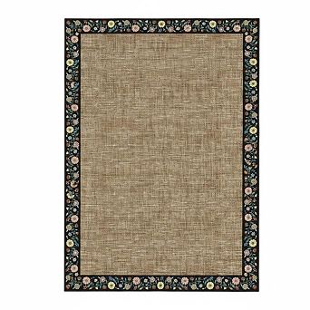 Floral Washable Rug with Non Slip TPR Backing, Soft Non Shedding Low Pile Carpet