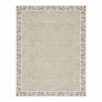 Floral Washable Rug with Non Slip TPR Backing, Soft Non Shedding Low Pile Carpet