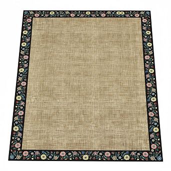 Floral Washable Rug with Non Slip TPR Backing, Soft Non Shedding Low Pile Carpet
