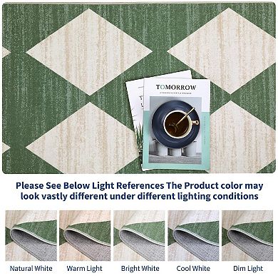 Washable Area Rug for Living Room Dining Room Office Modern Checkered Carpet, Stain Resistant