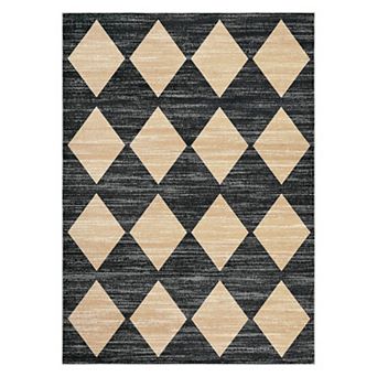 Washable Area Rug for Living Room Dining Room Office Modern Checkered Carpet, Stain Resistant