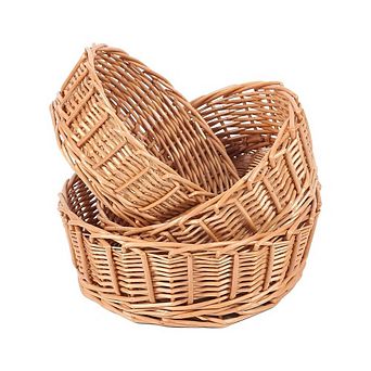 Round Wicker Woven Serving Baskets