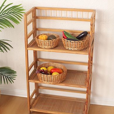 Round Wicker Woven Serving Baskets