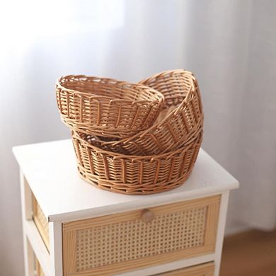 Round Wicker Woven Serving Baskets