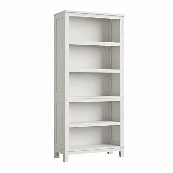 Sunnyfurn 5 tier Storage Bookshelf, Farmhouse Bookcase w/ Adjustable Shelves for Living Room Office