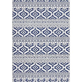 Washable Geometric Runner Rug, Vintage Distressed Area Rug for Living Room Bedroom Office Nursery