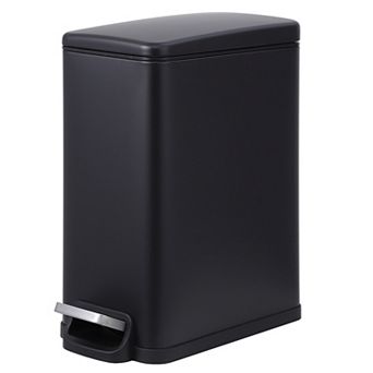 Trash Can with Lid, 10 Liter Stainless Steel Garbage Can with Removable Inner Bucket, Step Pedal