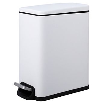 Trash Can with Lid, 10 Liter Stainless Steel Garbage Can with Removable Inner Bucket, Step Pedal