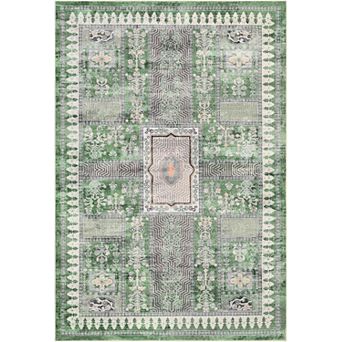 Scalloped Washable Rug for Living Room Bedroom Dining Room