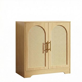 Rattan Buffet Cabinet, Sideboard with Shelf & Doors, Storage Cabinet for Living&Dining Room,Entryway