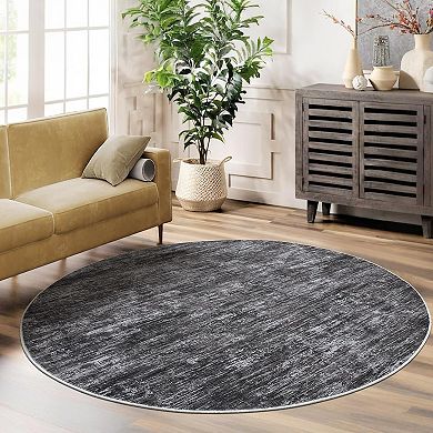 Living Room Round Rug Washable Rug Modern Solid Color Floor Covering Carpet