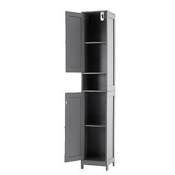 Tall Narrow Bathroom Storage Cabinet with Doors and Drawer