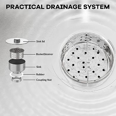 24x20x41" Freestanding Stainless Steel Utility Sink, Hot/Cold Faucet, Backsplash & Storage Shelf