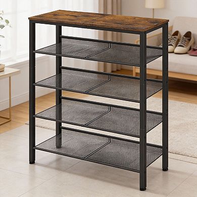 5-Tier Entryway Shoe Rack Freestanding Adjustable with Storage Shelves