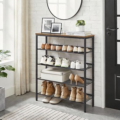 5-Tier Entryway Shoe Rack Freestanding Adjustable with Storage Shelves